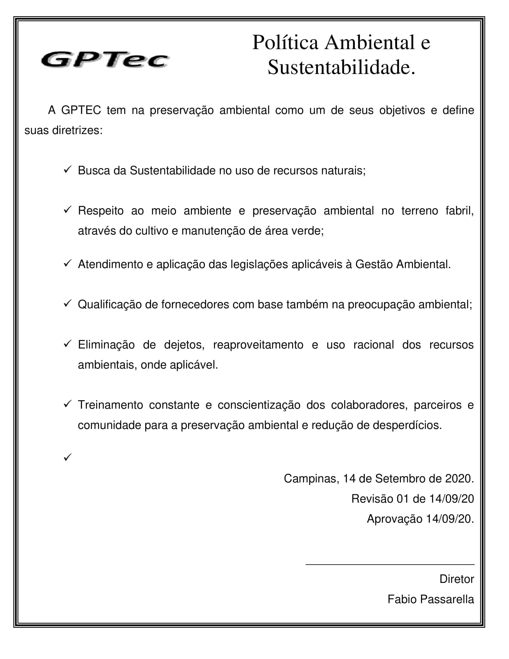 POLÍTICA AMBIENTAL GPTEC